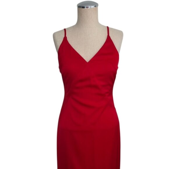 Minuet Red Maxi Dress Front Slit Size XS - Picture 2 of 11